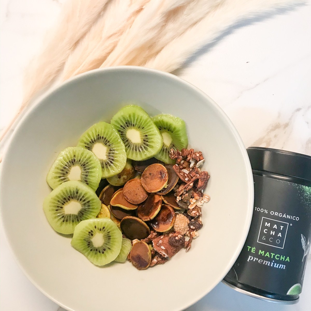 MINIPANCAKES DE PLÁTANO Y TÉ MATCHA