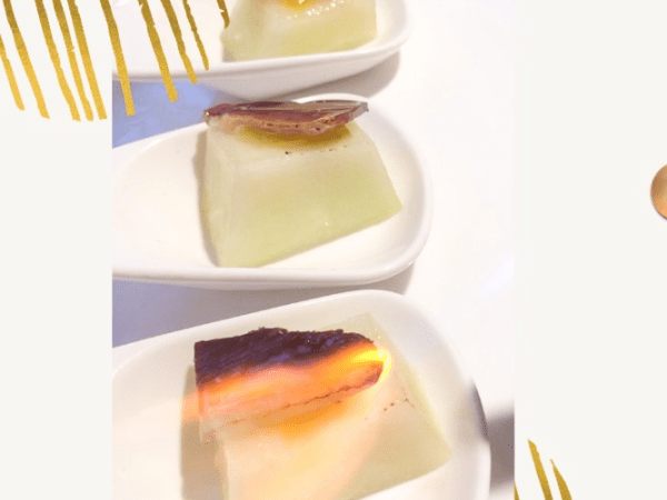 MELÓN CON MAGRET DE PATO, MANGO Y JENGIBRE