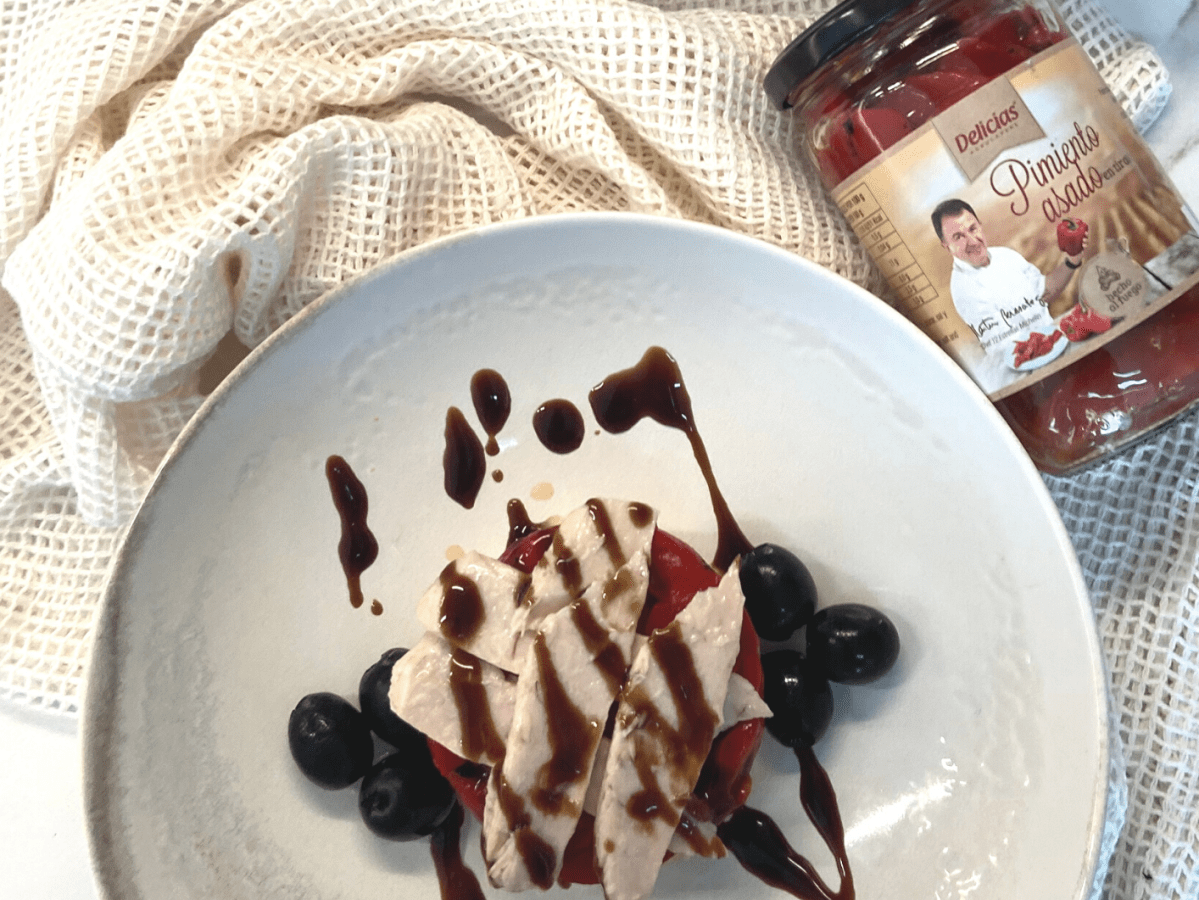 ENSALADA DE PATATA, PIMIENTOS ASADOS Y MELVA